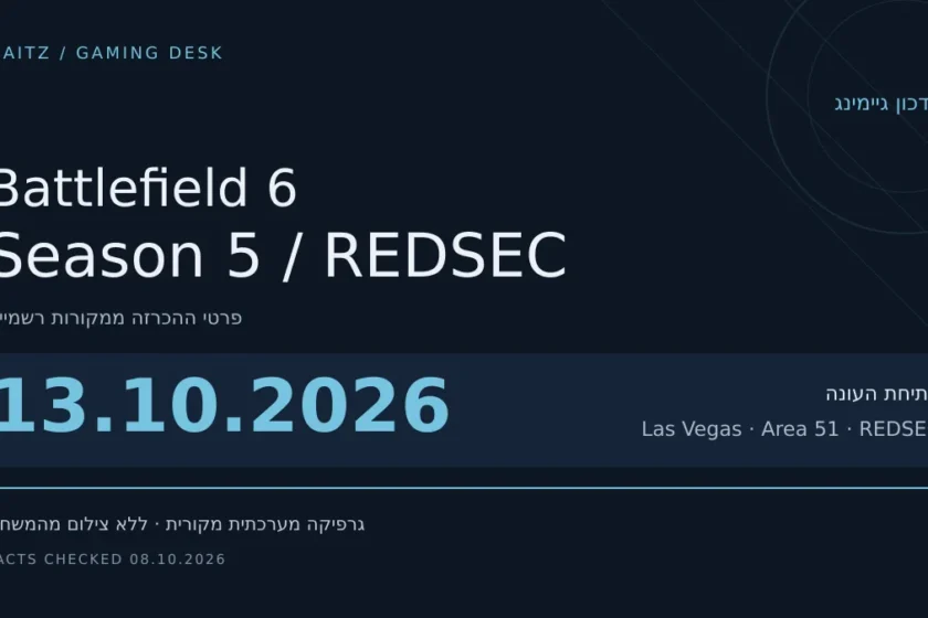 עדכון מערכתי על Battlefield 6 Season 5: 13.10.2026; Las Vegas · Area 51 · REDSEC