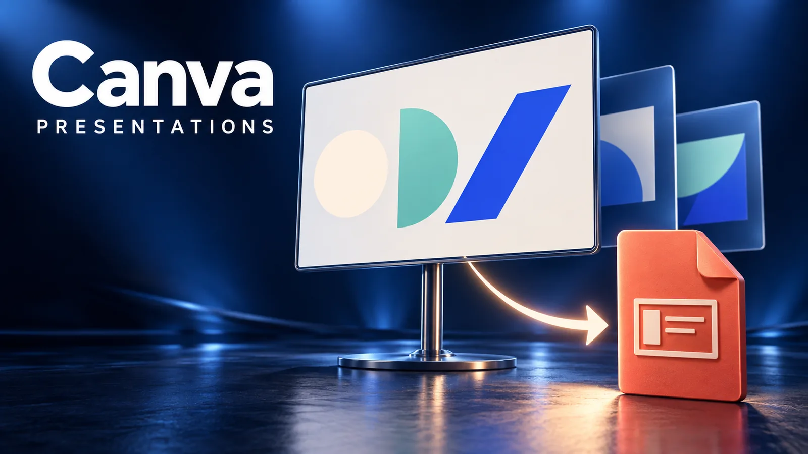 איור מצגת ב־Canva המיוצאת לקובץ מצגת
