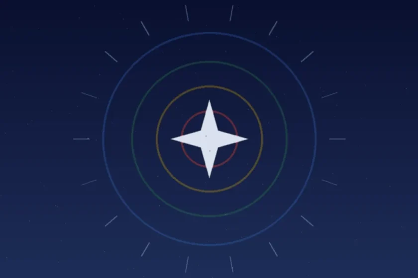Gemini 4 Argon review: illustration of a bright star inside rings in Google colors on a dark blue background