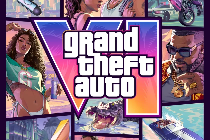 Official Grand Theft Auto VI cover artwork featuring Jason, Lucia and the game logo