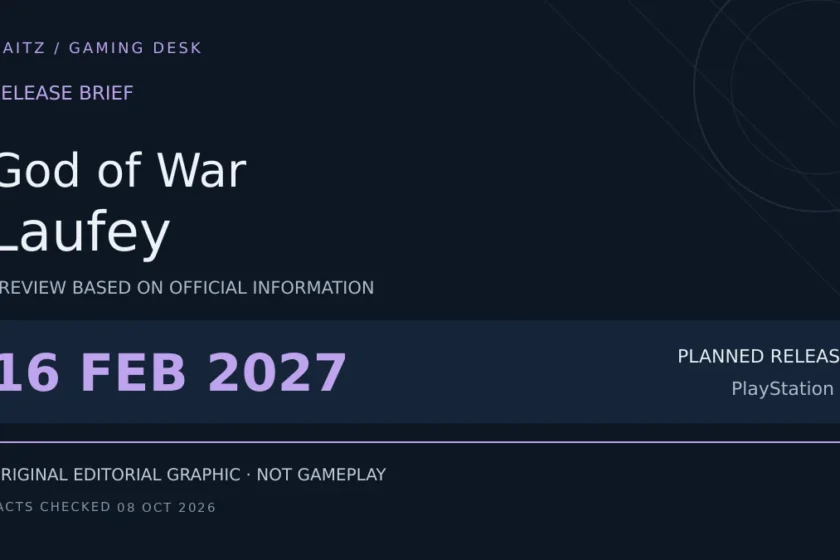 Editorial release brief for God of War Laufey: February 16, 2027; PlayStation 5