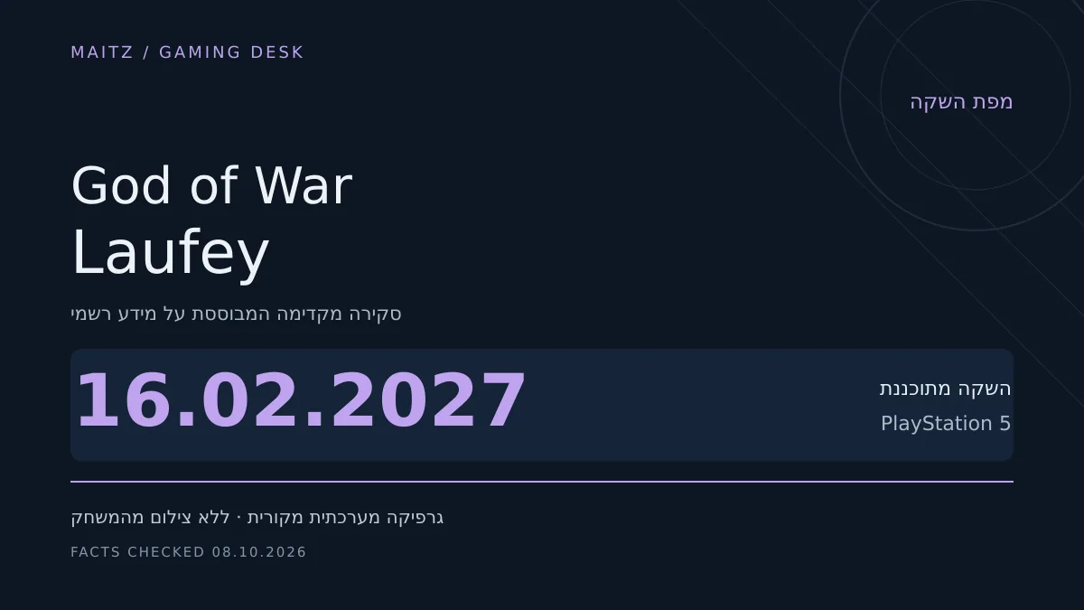 מפת השקה מערכתית של God of War Laufey: 16.02.2027; PlayStation 5