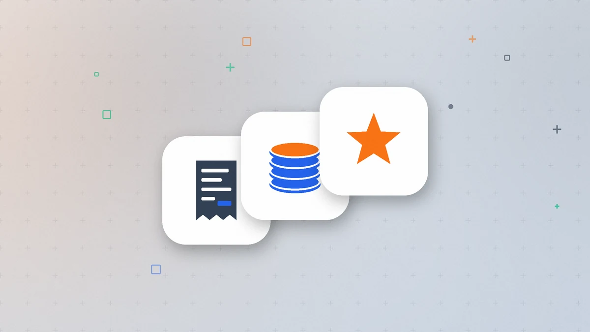 Illustration: stepped cards with a receipt, a coin and a star, representing Grok Bot pricing tiers