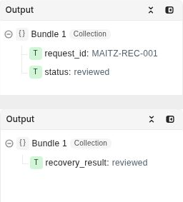 פלט הפענוח והמשתנה recovery_result אחרי התיקון