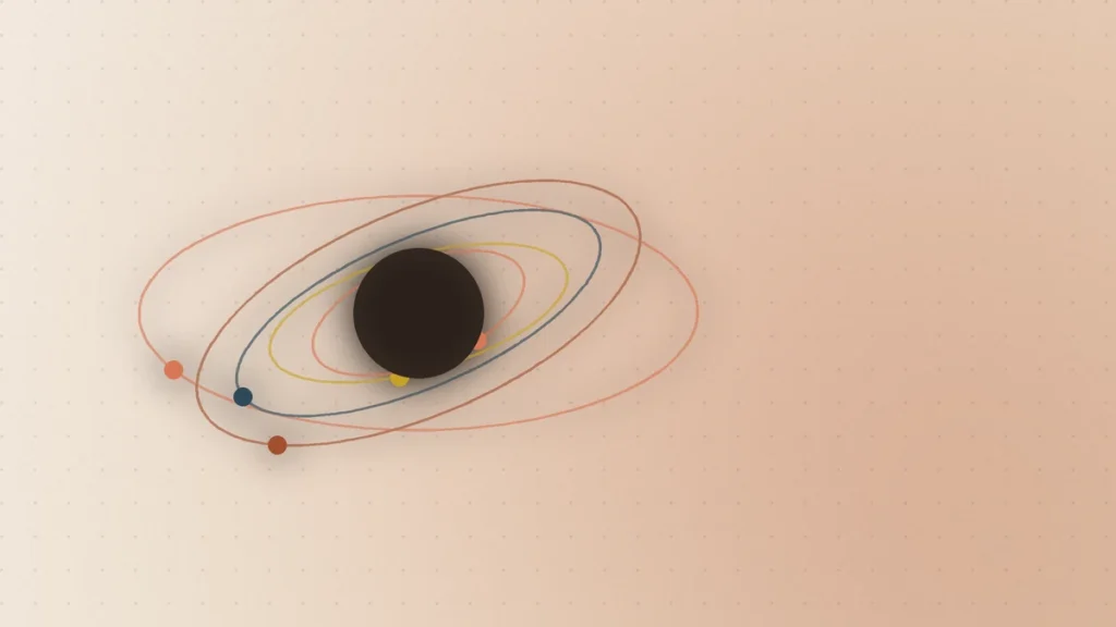 Claude Opus 5.5 fast mode: orange and brown orbits around a sphere on a light beige background, representing an Anthropic model