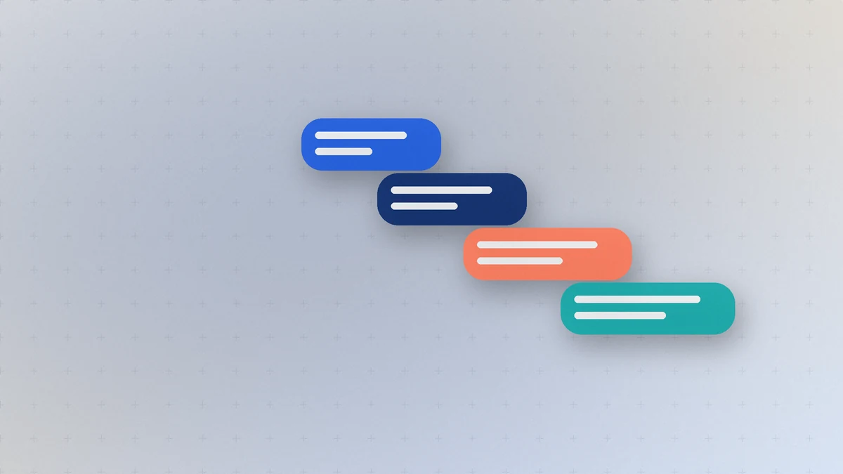 Illustration: Meta's Muse Wonder, four colorful chat bubbles in sequence, representing an AI agent that remembers context across conversations